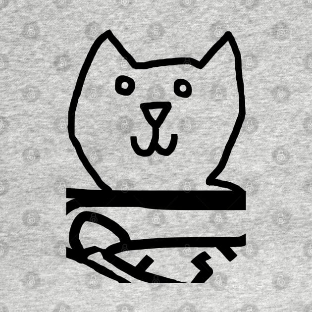 Minimal Confused Cat Detail Outline by ellenhenryart